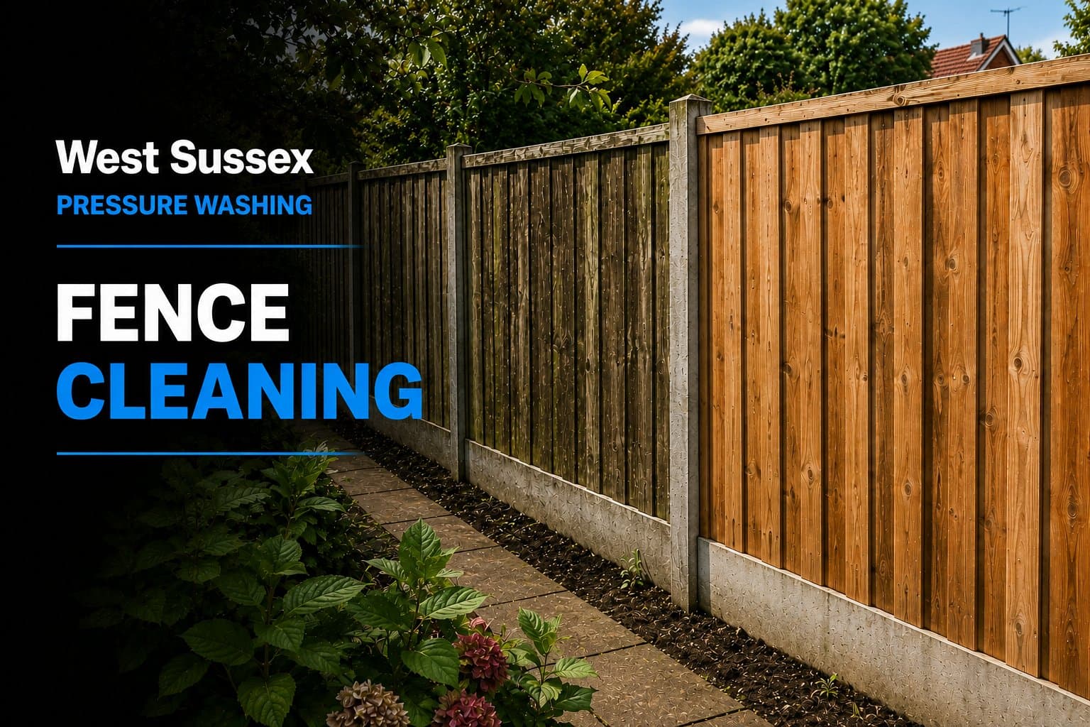 Example of fencing cleaned with a material-appropriate method